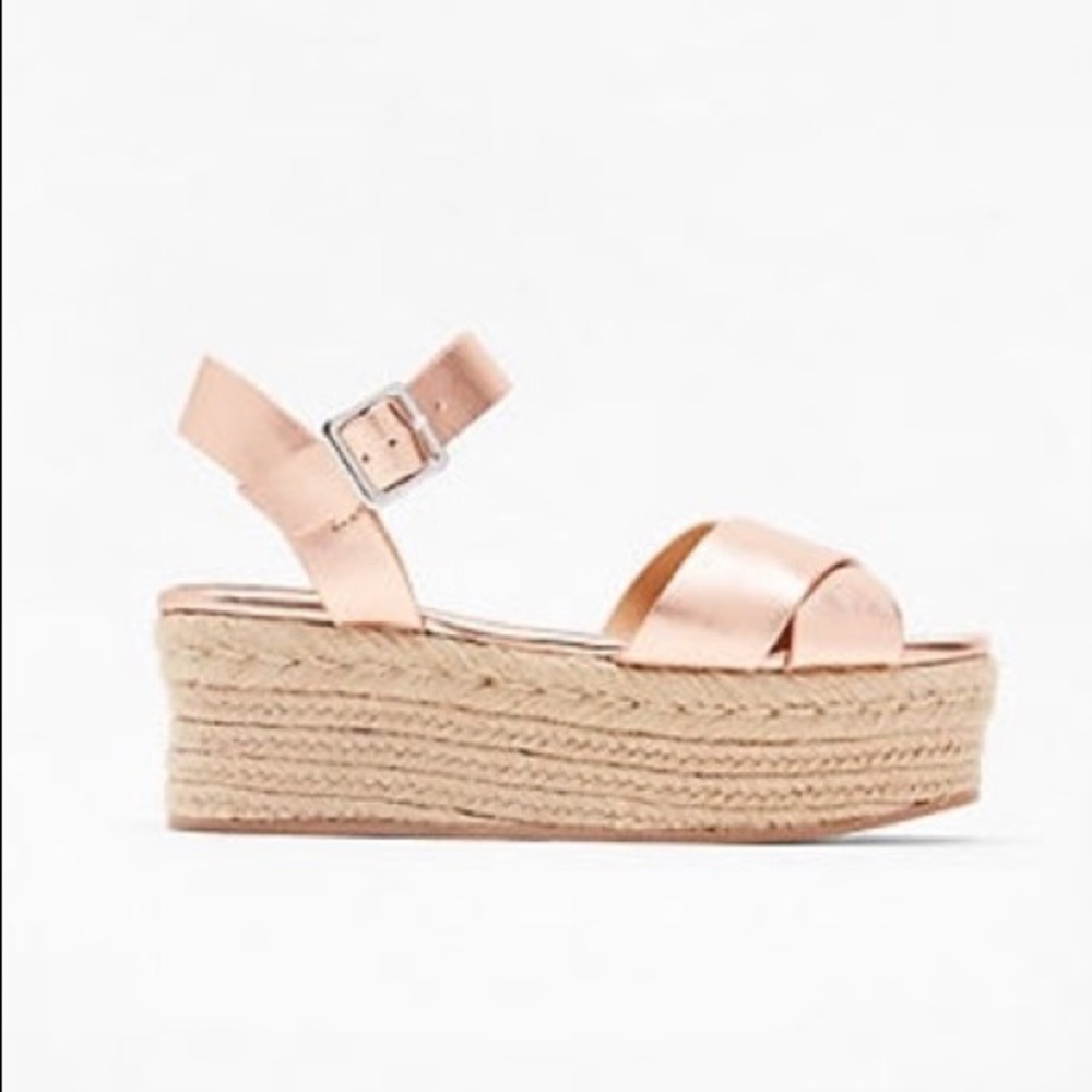 Express Rose Gold Platform Espadrilles Size 10​​​​​​​​​​​​​​​​​​​​​​